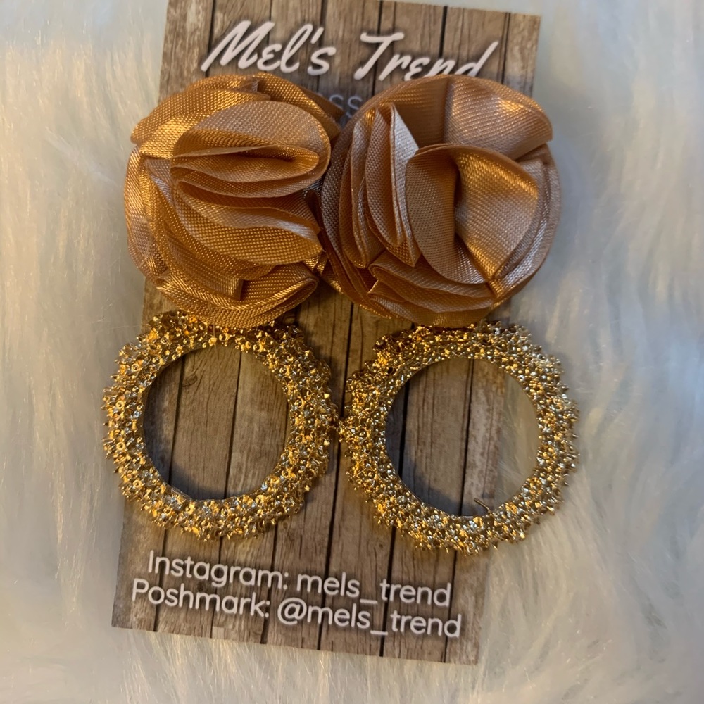 Cream and gold earrings